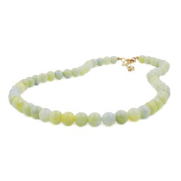 necklace beads 8mm green-white 70cm