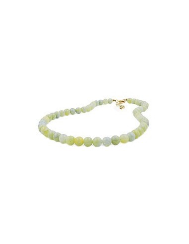 necklace beads 8mm green-white 45cm