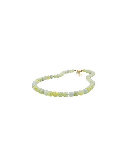 necklace beads 8mm green-white 40cm