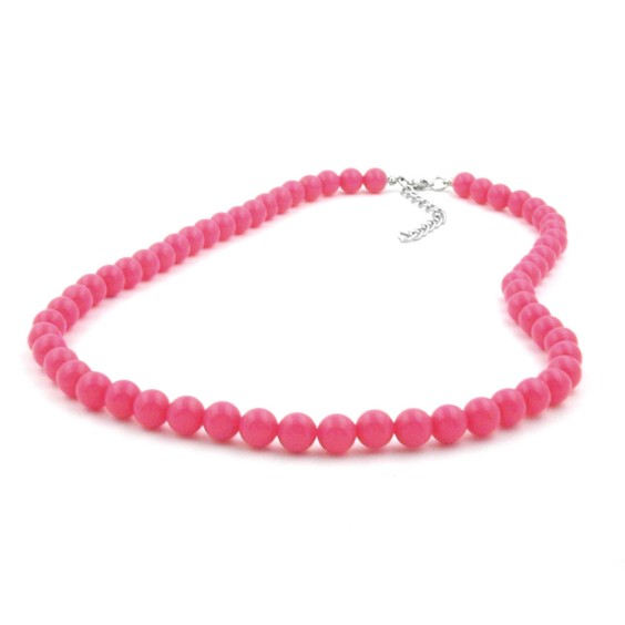 necklace beads rose-pink 8mm 50cm