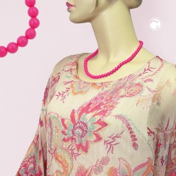 necklace beads rose-pink 8mm 50cm