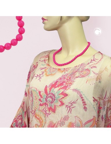 necklace beads rose-pink 8mm 50cm