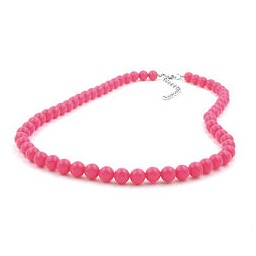 necklace beads rose-pink 8mm 50cm