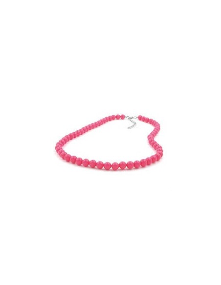 necklace beads rose-pink 8mm 50cm