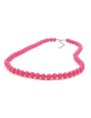 necklace beads rose-pink 8mm 42cm