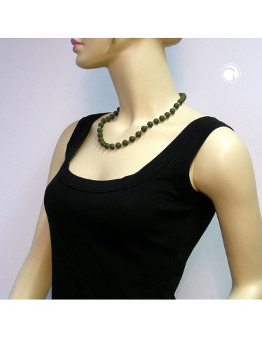 necklace olive green beads