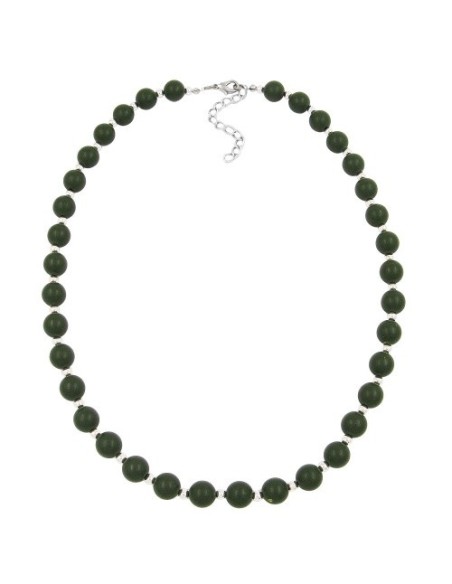 necklace olive green beads