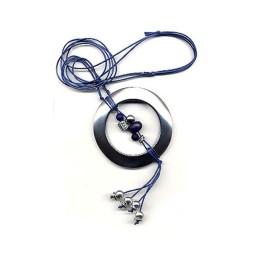 necklace ring silver bangle & beads 110cm