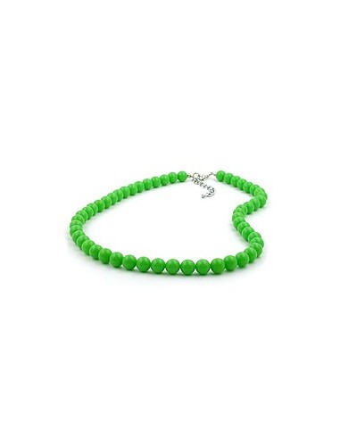necklace beads 8mm green shiny 50cm