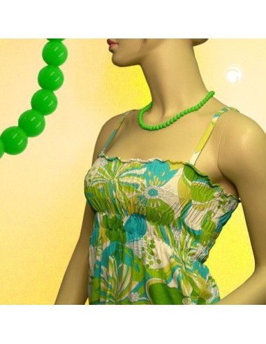 necklace beads 8mm green shiny 45cm
