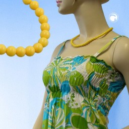 necklace beads 8mm yellow 55cm