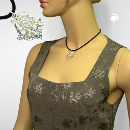 necklace rose silver-coloured/ matte-finish