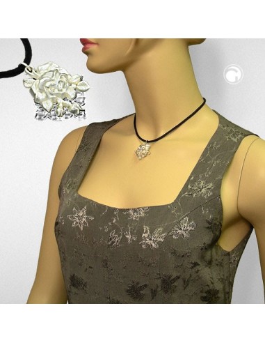 necklace rose silver-coloured/ matte-finish