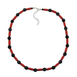 necklace red and black beads