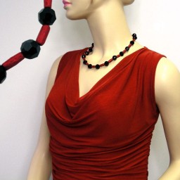 necklace red and black beads