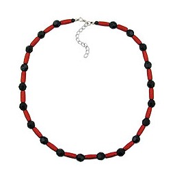 necklace red and black beads