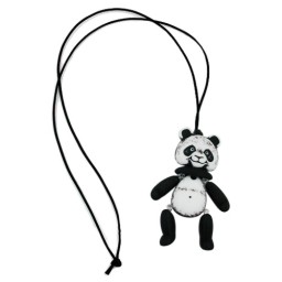 necklace black-white panda black cord 90cm