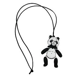 necklace black-white panda black cord 90cm