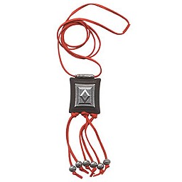 necklace square pendant with charms