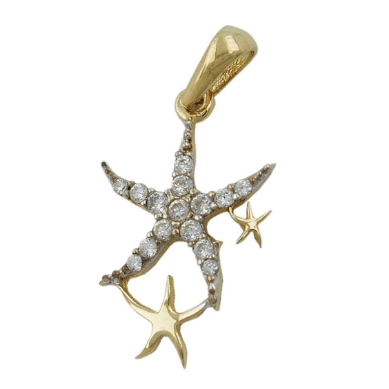 pendant starfish 9k gold