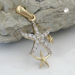 pendant starfish 9k gold