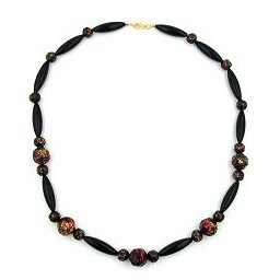 necklace red/ black lacquered