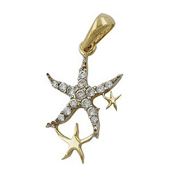 pendant starfish 9k gold