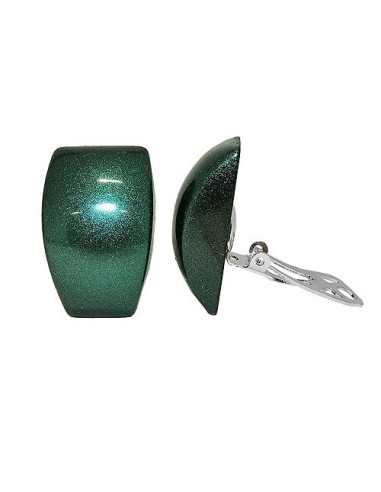 earring clip-on trapezium dark-green