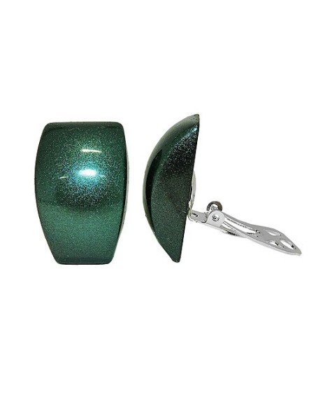 earring clip-on trapezium dark-green