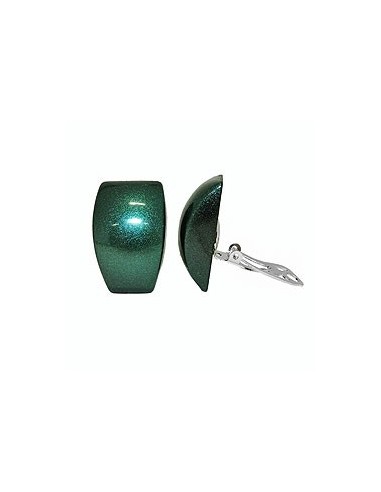 earring clip-on trapezium dark-green