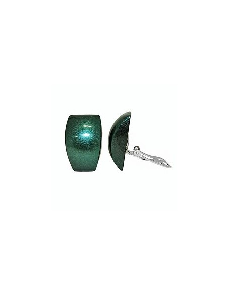 earring clip-on trapezium dark-green