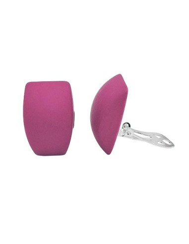 earring clip-on trapezium pink matt