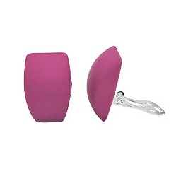 earring clip-on trapezium pink matt