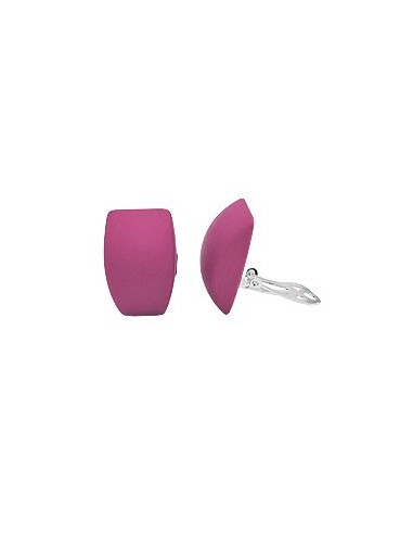 earring clip-on trapezium pink matt
