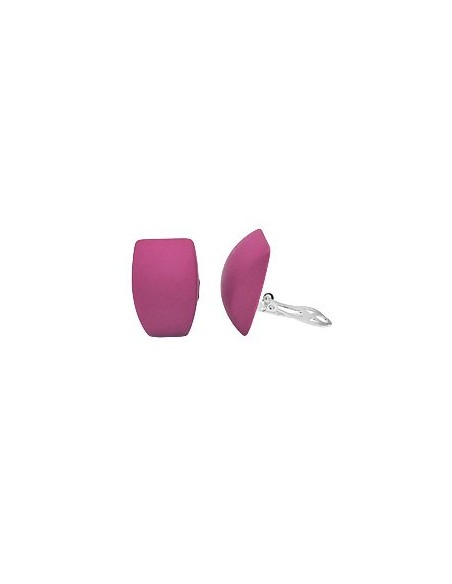 earring clip-on trapezium pink matt
