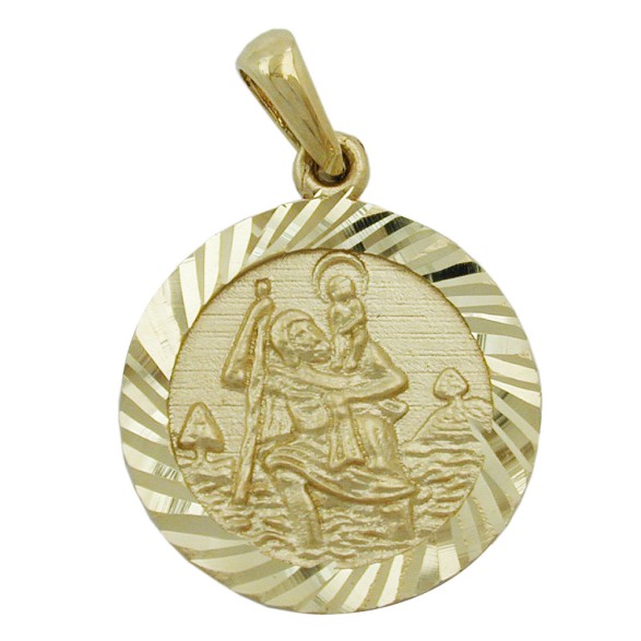 pendant saint christopher 9k gold