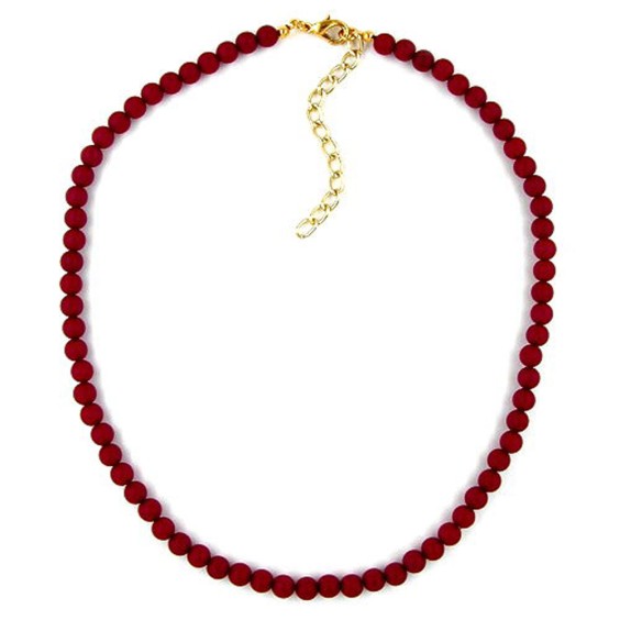 necklace beads bordeaux/ dull