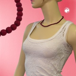 necklace beads bordeaux/ dull