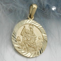 pendant saint christopher 9k gold