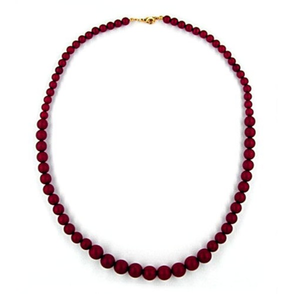 necklace bead chain claret matte mixed size beads 50cm