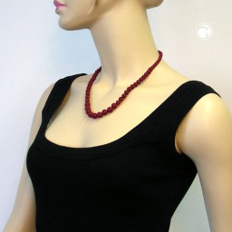 necklace bead chain claret matte mixed size beads 50cm