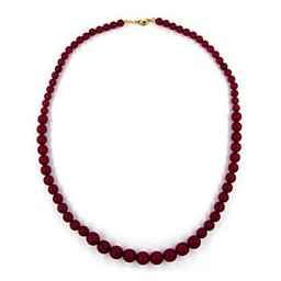 necklace bead chain claret matte mixed size beads 50cm