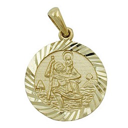 pendant saint christopher 9k gold