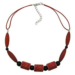 necklace dark red & black beads