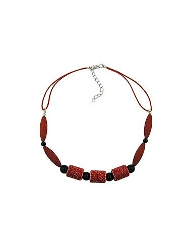 necklace dark red & black beads