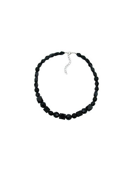 necklace black beads faceted & different bead shapes