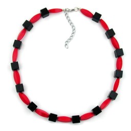 necklace red and black beads