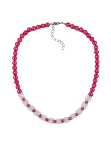 necklace beads red-transparent 45cm