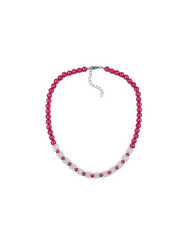necklace beads red-transparent 45cm