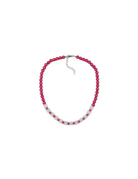 necklace beads red-transparent 45cm